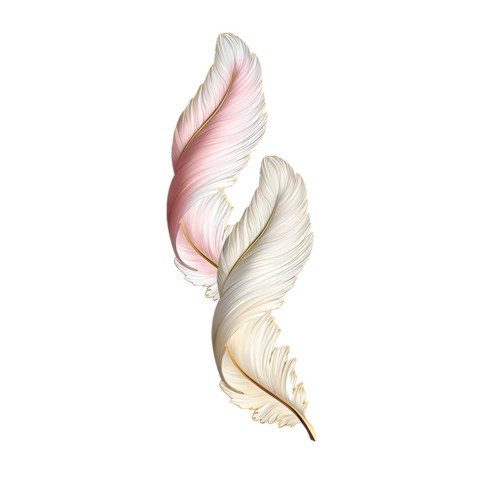 Backlit Feather Wall Lamp with Remote Control - Elegant Wall Decor