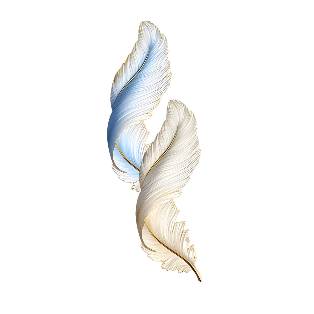 Backlit Feather Wall Lamp with Remote Control - Elegant Wall Decor