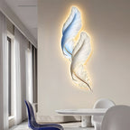 Backlit Feather Wall Lamp with Remote Control - Elegant Wall Decor