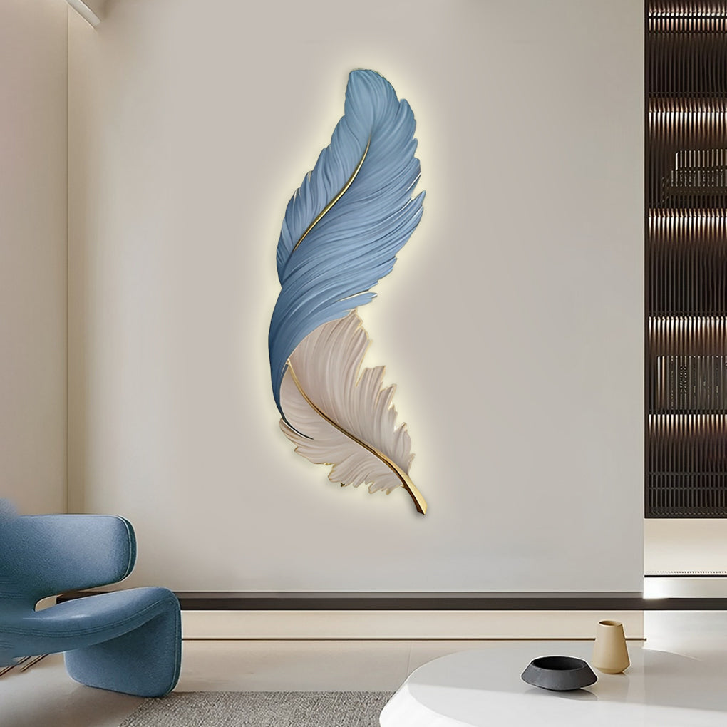 Modern LED Feather Wall Lamp - Art Deco Design