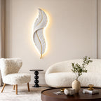 Modern White Resin Feather LED Wall Light - Luxury Corridor Lamp