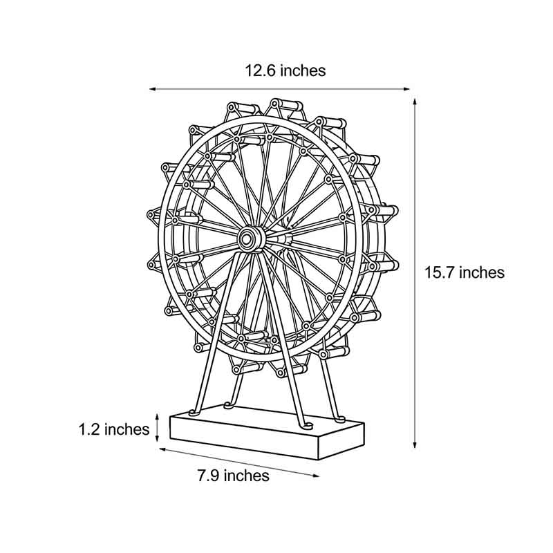 Vintage Gold Metal Ferris Wheel LED Atmosphere Light