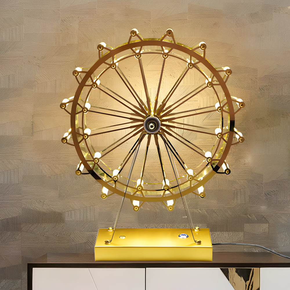 Vintage Gold Metal Ferris Wheel LED Atmosphere Light