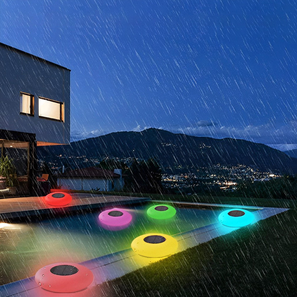 Solar-Powered RGB Floating Pond Lamp - White Light for Pools