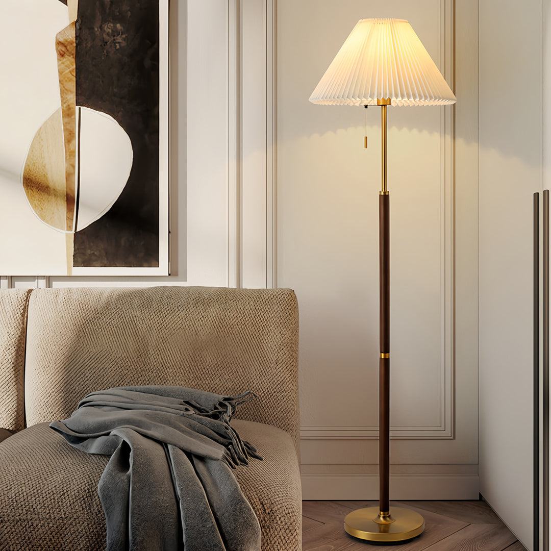 Premium Standing Lamp with Pleated Fabric Shade