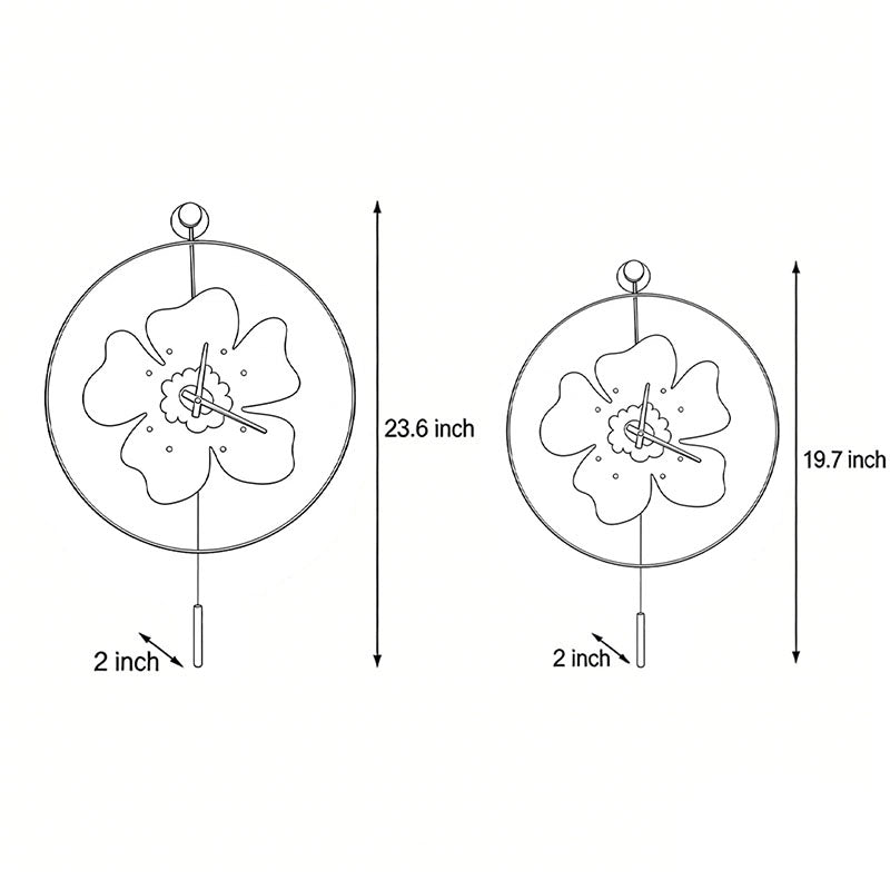 Floral LED Wall Clock with Remote Control