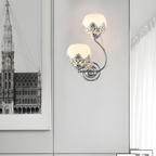 Retro Floral Dual-Light Glass LED Wall Sconces