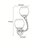 Retro Floral Dual-Light Glass LED Wall Sconces