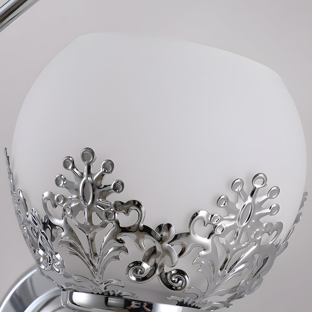 Retro Floral Dual-Light Glass LED Wall Sconces