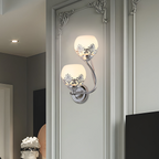 Retro Floral Dual-Light Glass LED Wall Sconces