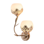 Retro Floral Dual-Light Glass LED Wall Sconces