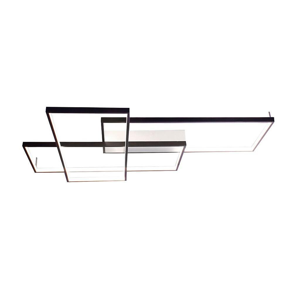 Aluminum Geometric Flush Mount LED Ceiling Light - Overlapping Rectangles Design