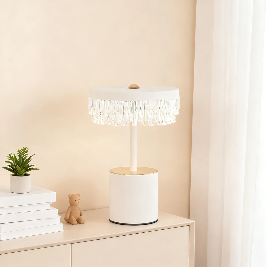 Minimalist Fringe Table Lamp with USB Charging