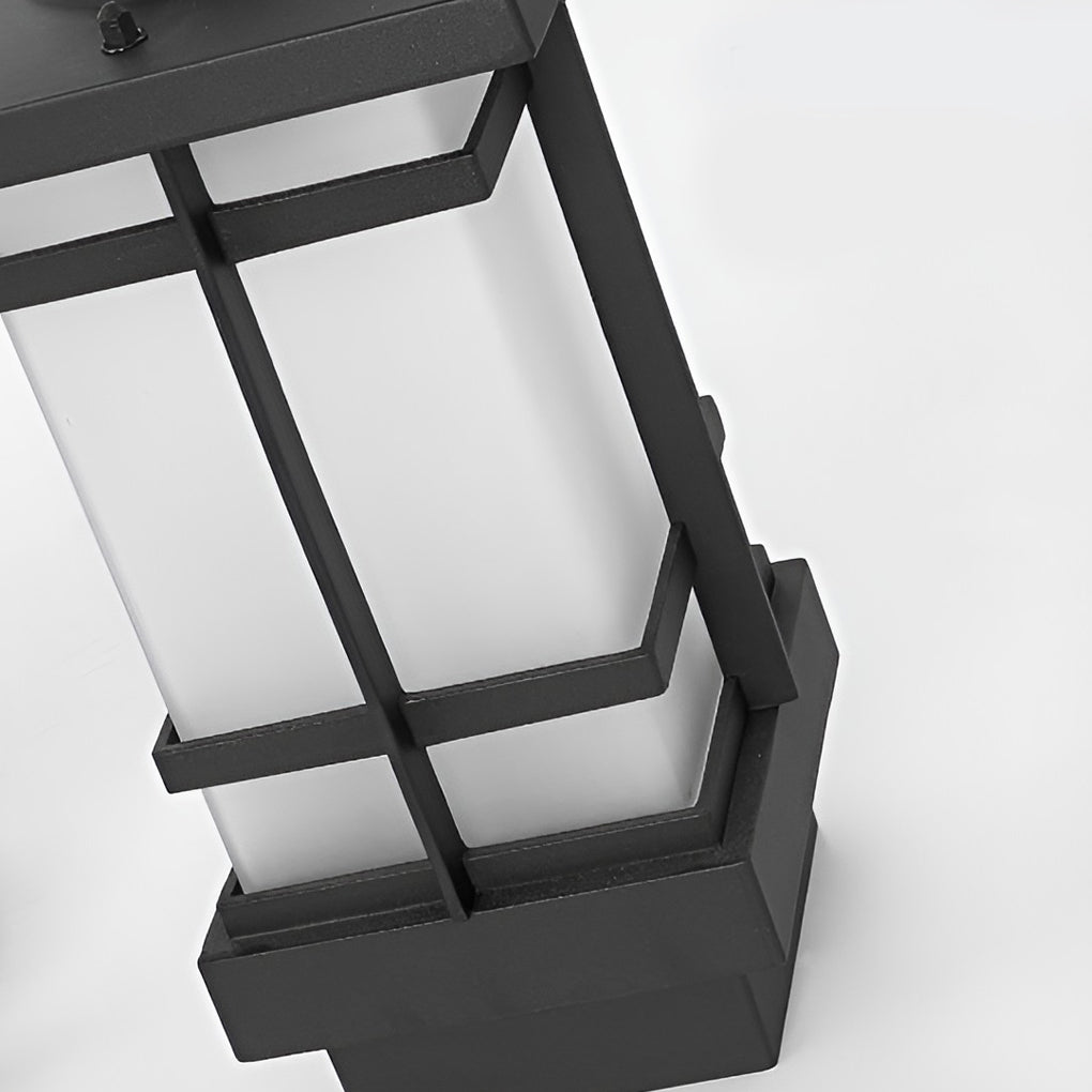 Modern Black Waterproof Outdoor Post Light with Dual Heads