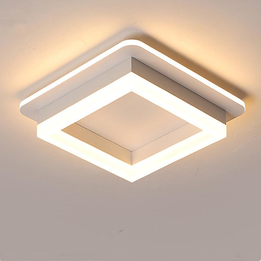 Modern LED Square Flush Mount Ceiling Light - Metal & Acrylic Design