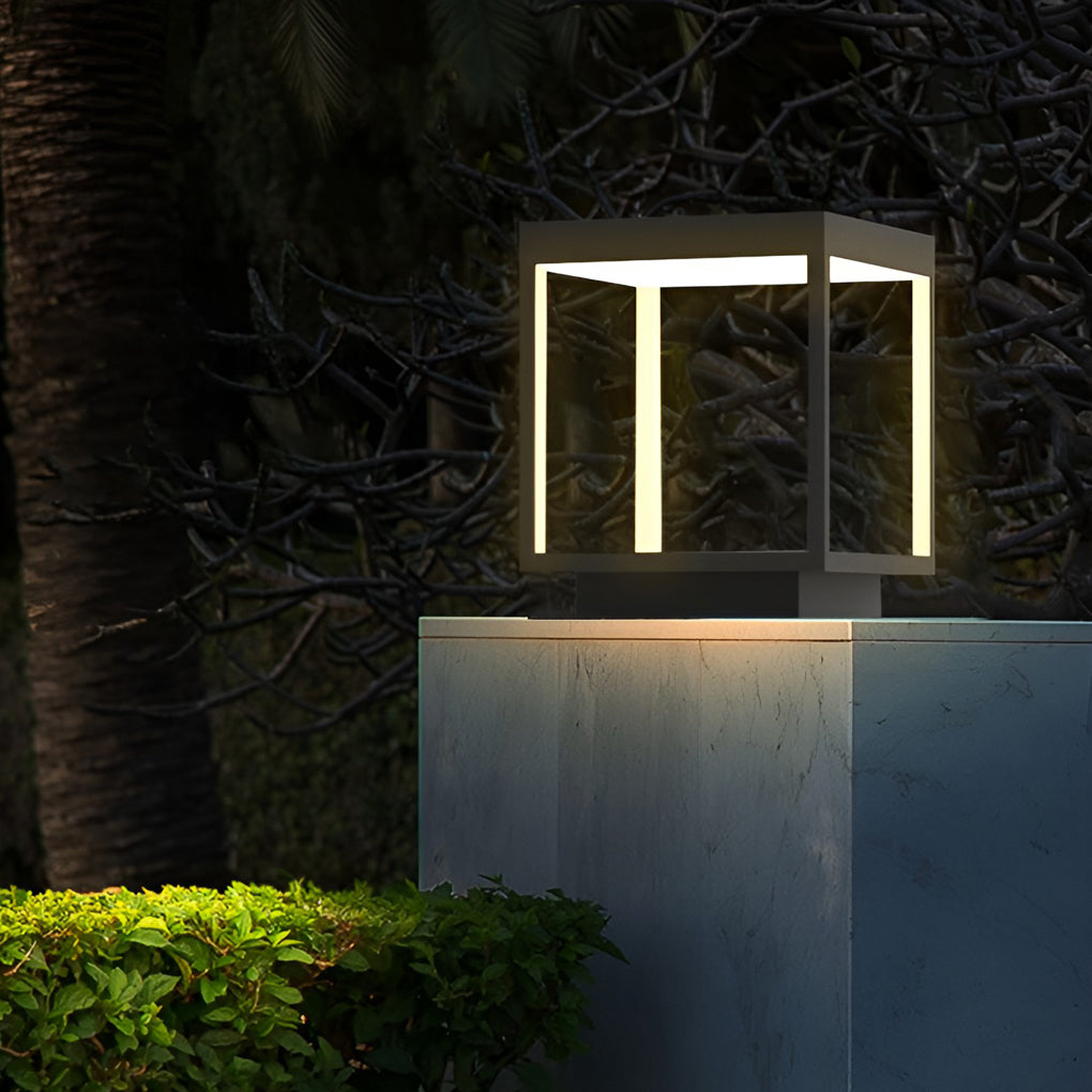 Modern Square LED Concrete Pillar Light
