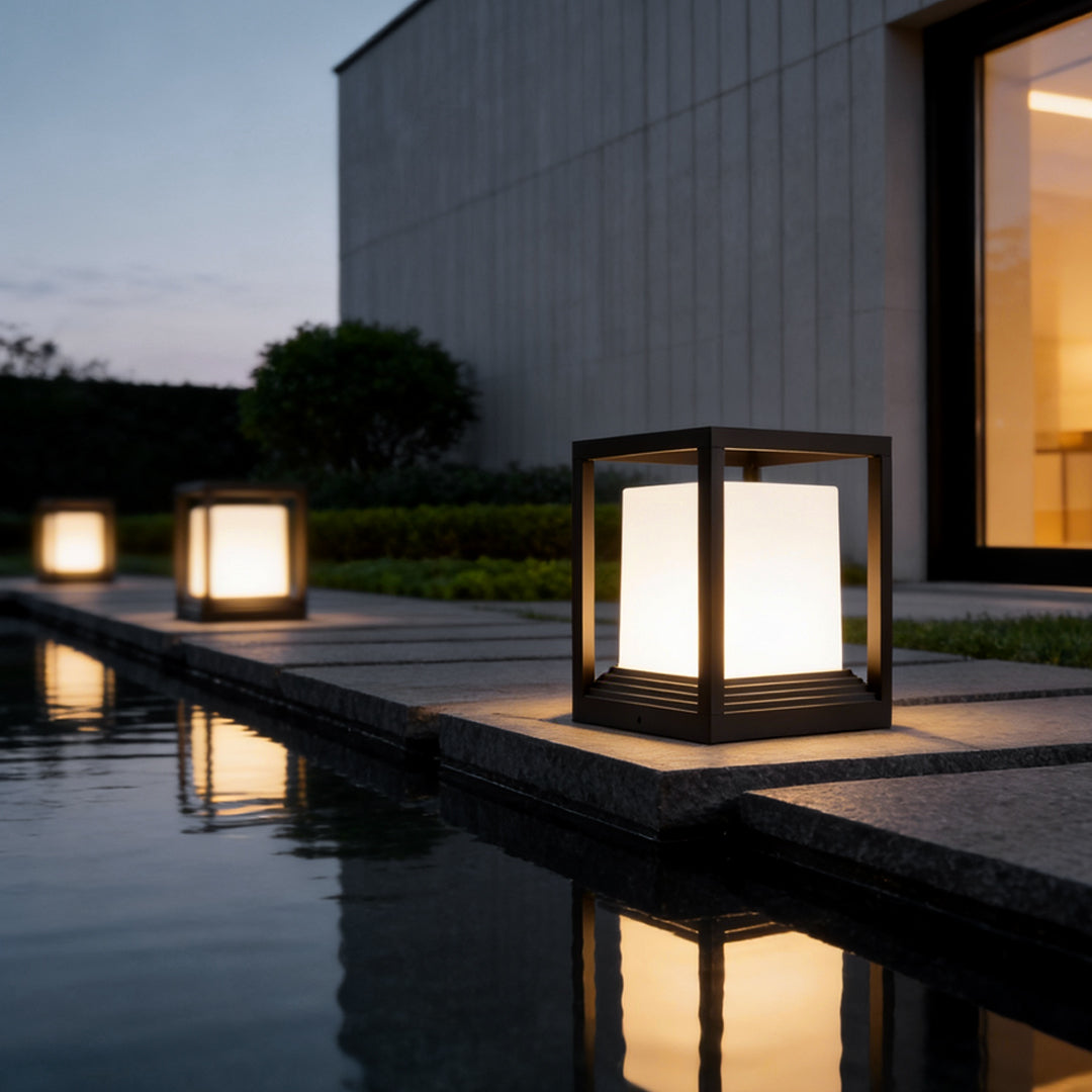 Premium Waterproof LED Square Garden Pedestal Light