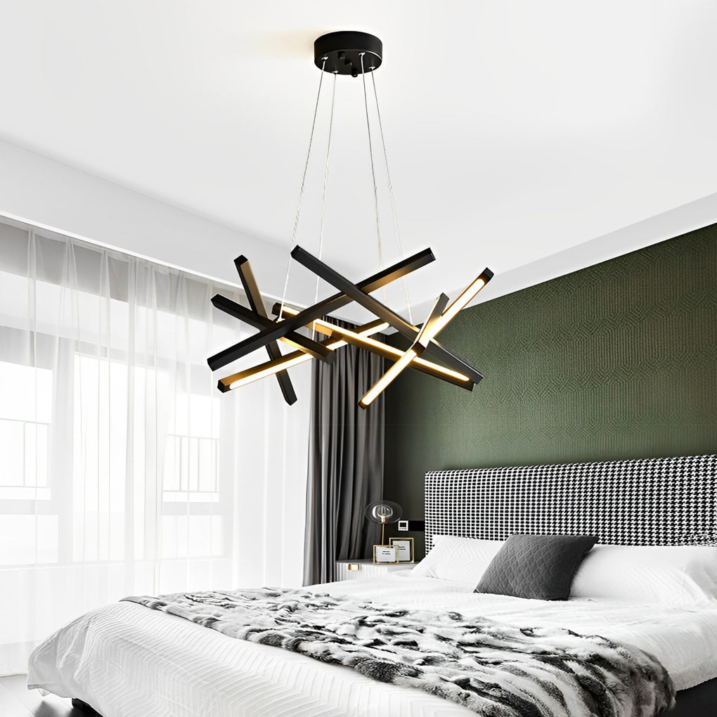 LED Geometric Cross Design Ceiling Chandelier