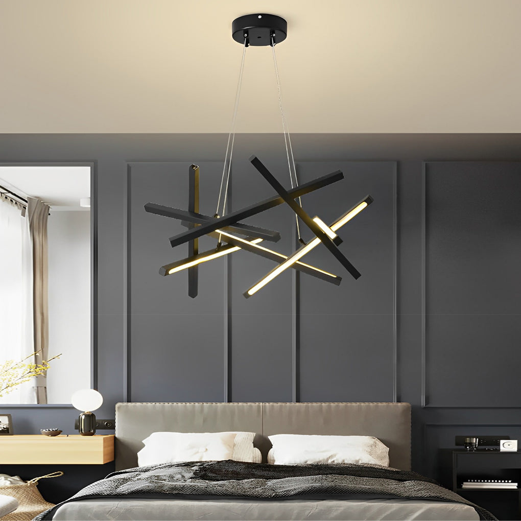 LED Geometric Cross Design Ceiling Chandelier