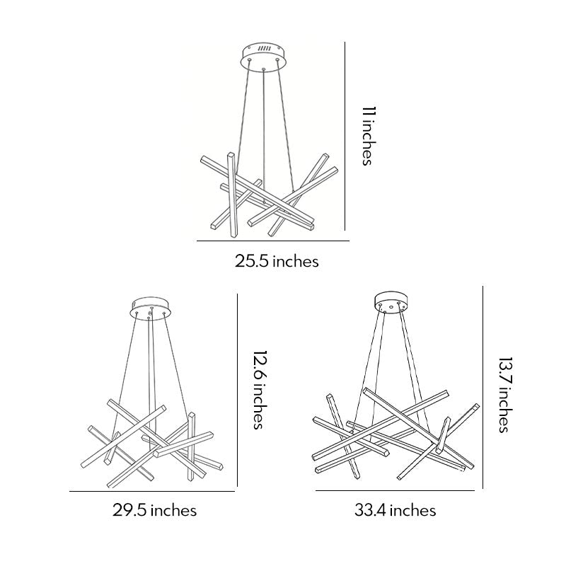 LED Geometric Cross Design Ceiling Chandelier
