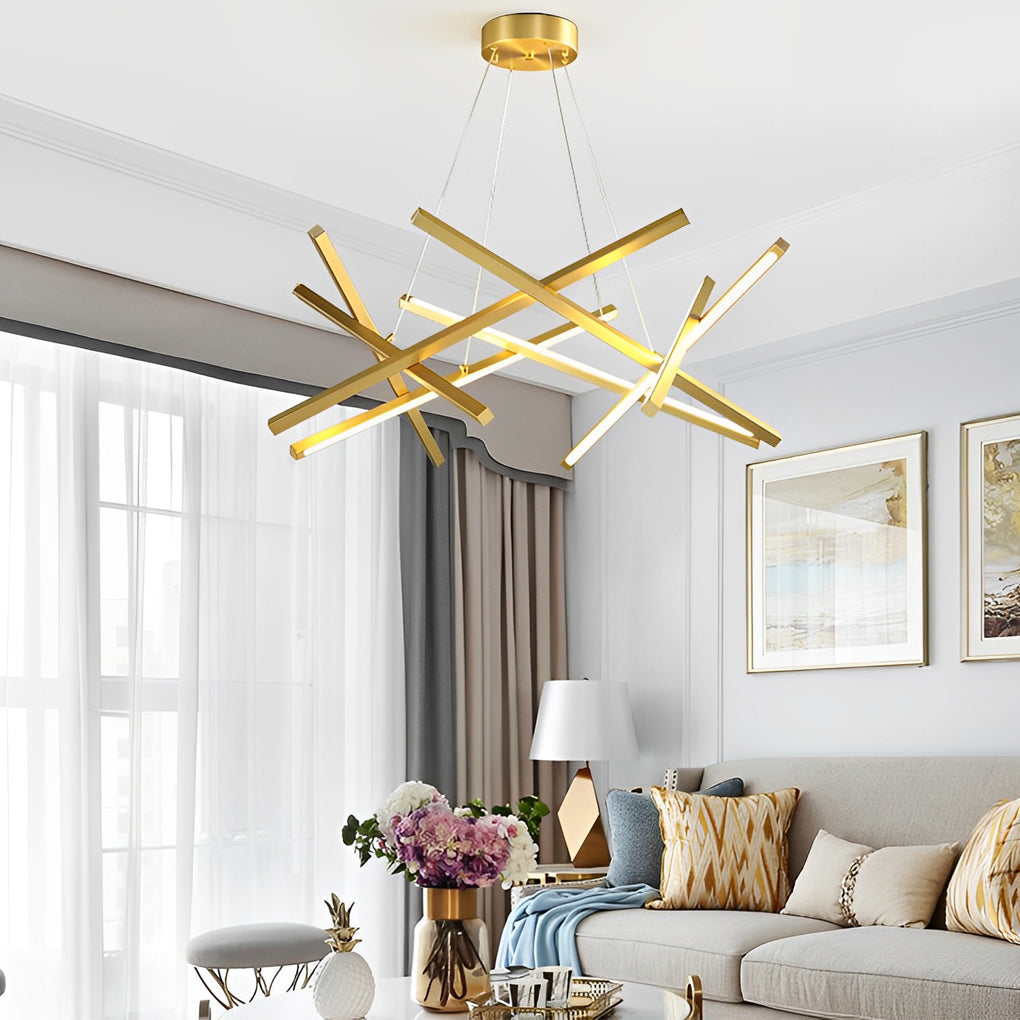 LED Geometric Cross Design Ceiling Chandelier