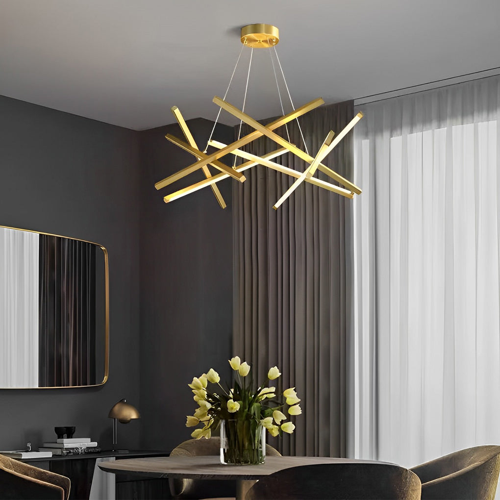 LED Geometric Cross Design Ceiling Chandelier