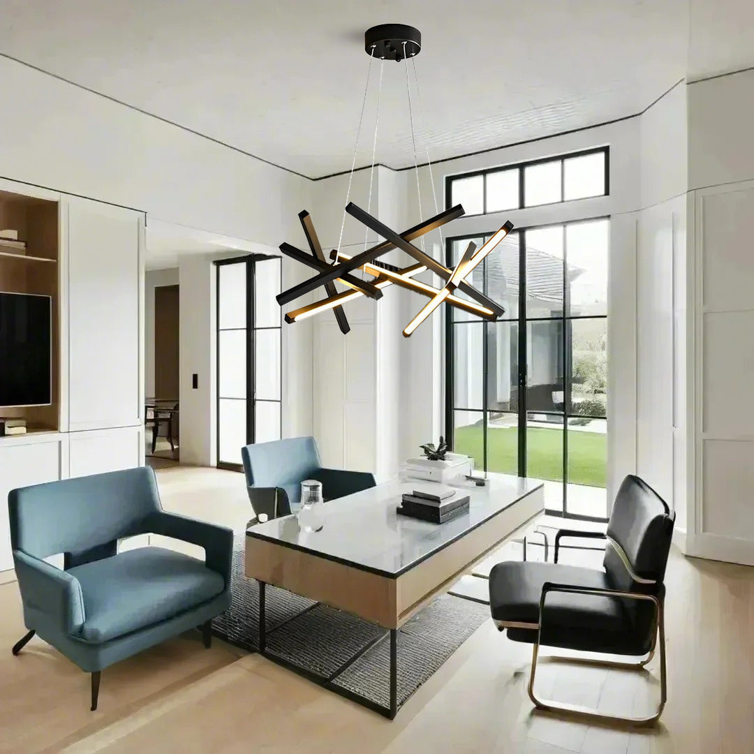 LED Geometric Cross Design Ceiling Chandelier