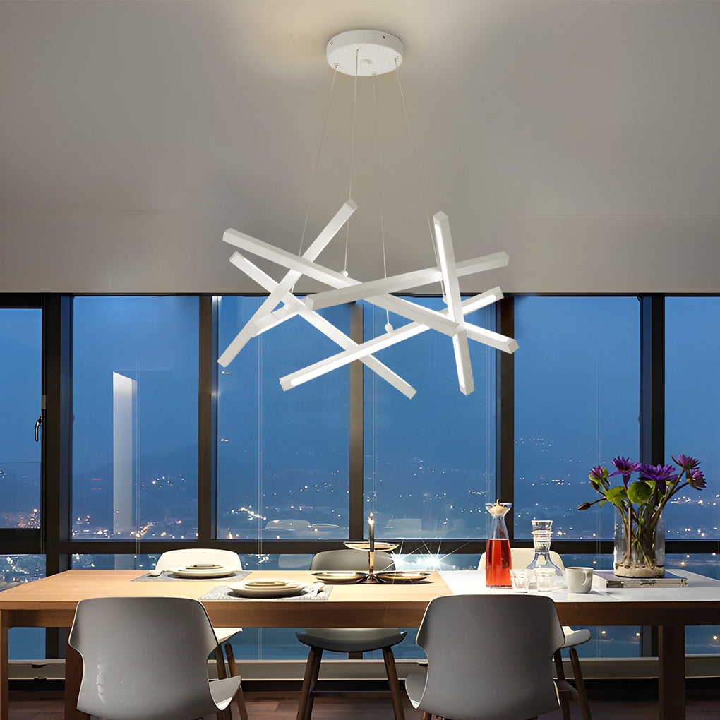 LED Geometric Cross Design Ceiling Chandelier
