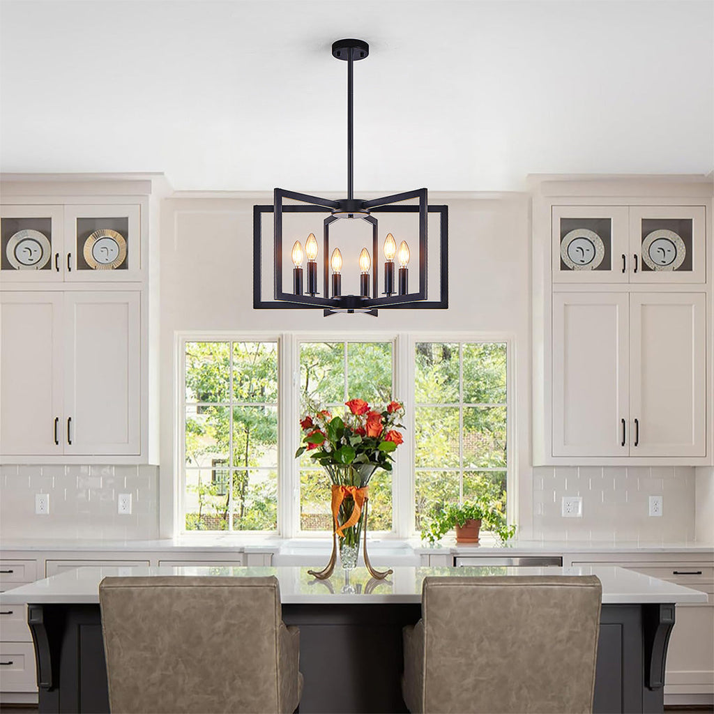Industrial Multi-Head Candle Chandelier Ceiling Light