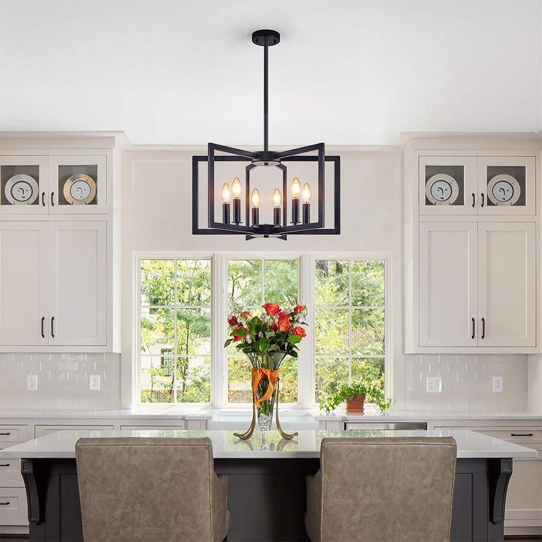 Industrial Multi-Head Candle Chandelier Ceiling Light