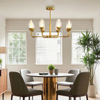 Luxury Copper Minimalist Chandelier - Modern Ceiling Light