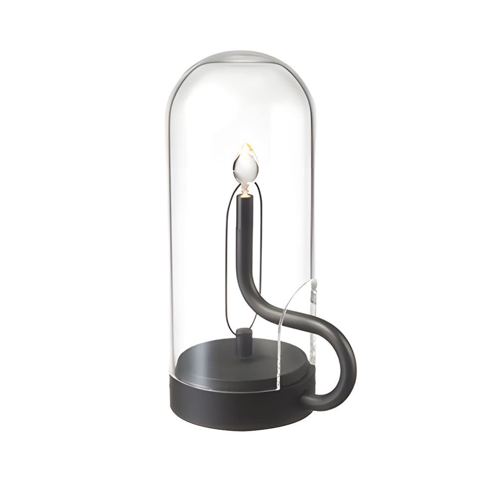 LED Candle Glass Dome Table Lamp - Elegant Atmosphere Light