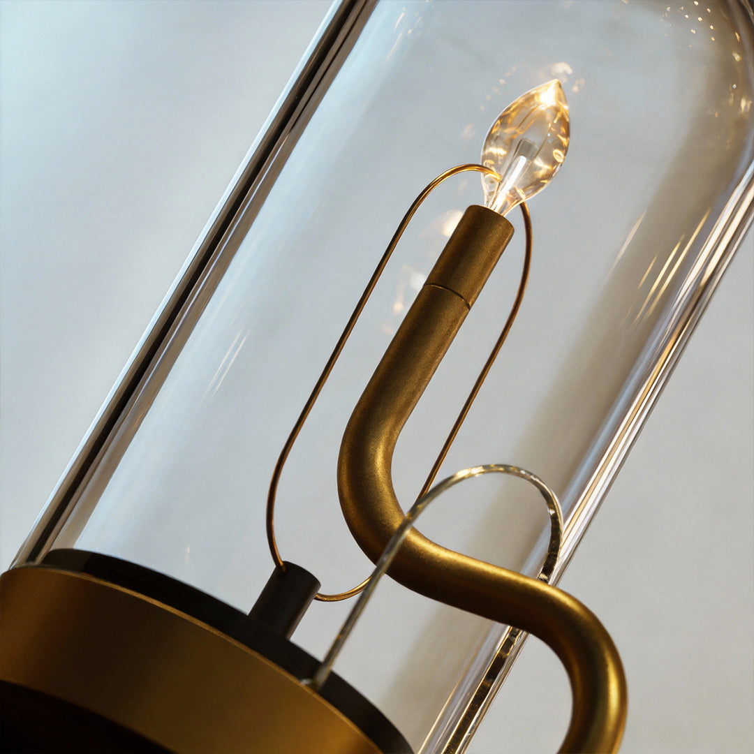 LED Candle Glass Dome Table Lamp - Elegant Atmosphere Light