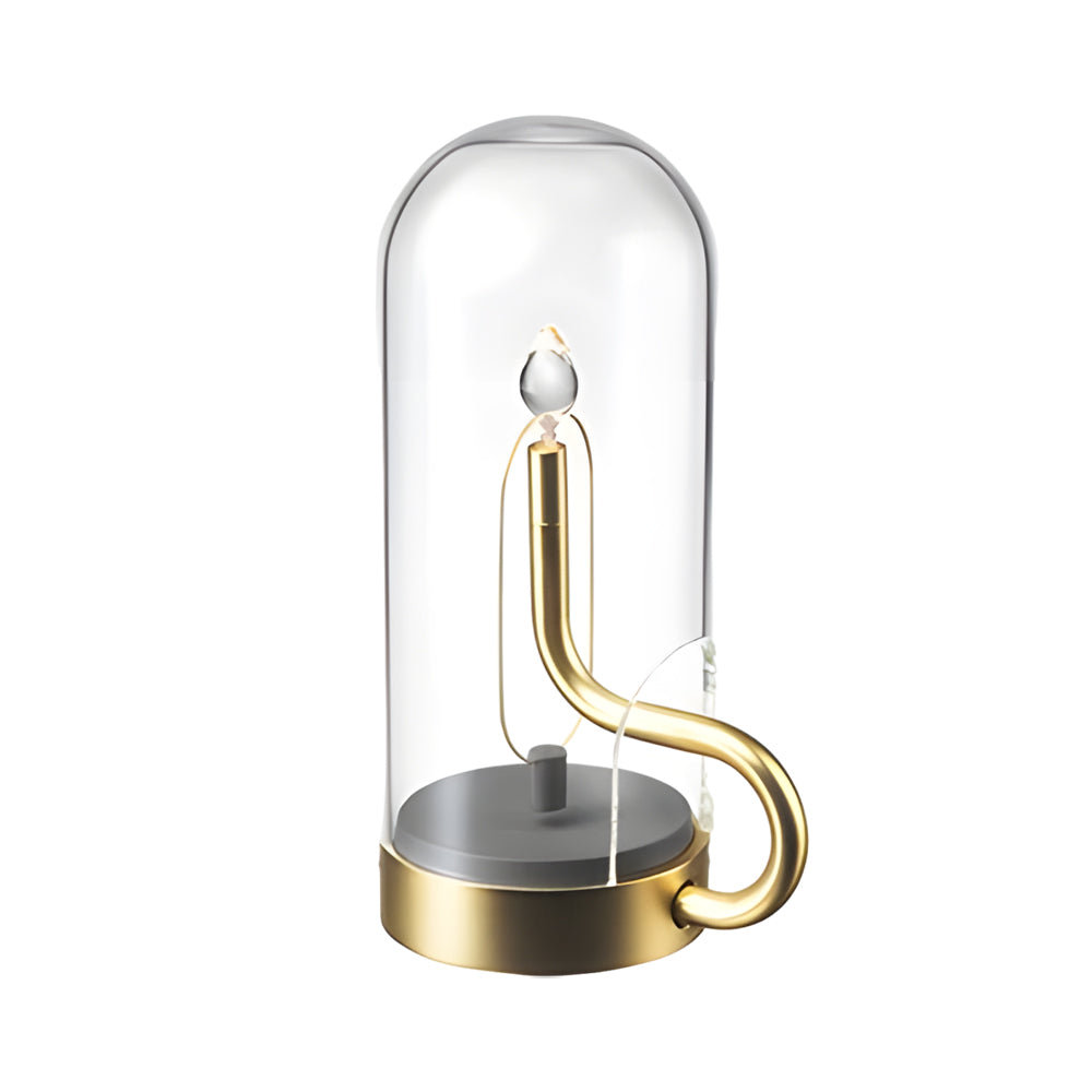 LED Candle Glass Dome Table Lamp - Elegant Atmosphere Light