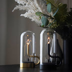 LED Candle Glass Dome Table Lamp - Elegant Atmosphere Light