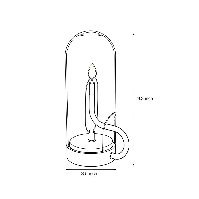 LED Candle Glass Dome Table Lamp - Elegant Atmosphere Light