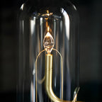 LED Candle Glass Dome Table Lamp - Elegant Atmosphere Light