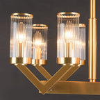 Luxury Copper Glass Drop Chandelier - Elegant Ceiling Light