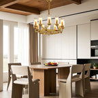 Luxury Copper Glass Drop Chandelier - Elegant Ceiling Light