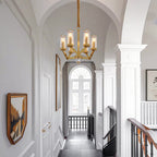 Luxury Copper Glass Drop Chandelier - Elegant Ceiling Light