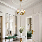 Luxury Copper Glass Drop Chandelier - Elegant Ceiling Light
