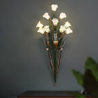 Premium Glass Flower Wall Sconce - Rustic American Nature Design
