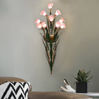 Premium Glass Flower Wall Sconce - Rustic American Nature Design