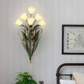 Premium Glass Flower Wall Sconce - Rustic American Nature Design