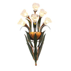 Premium Glass Flower Wall Sconce - Rustic American Nature Design