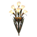 Premium Glass Flower Wall Sconce - Rustic American Nature Design