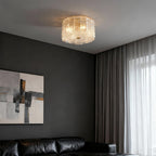 Luxury Copper Glass Flush Mount Ceiling Light