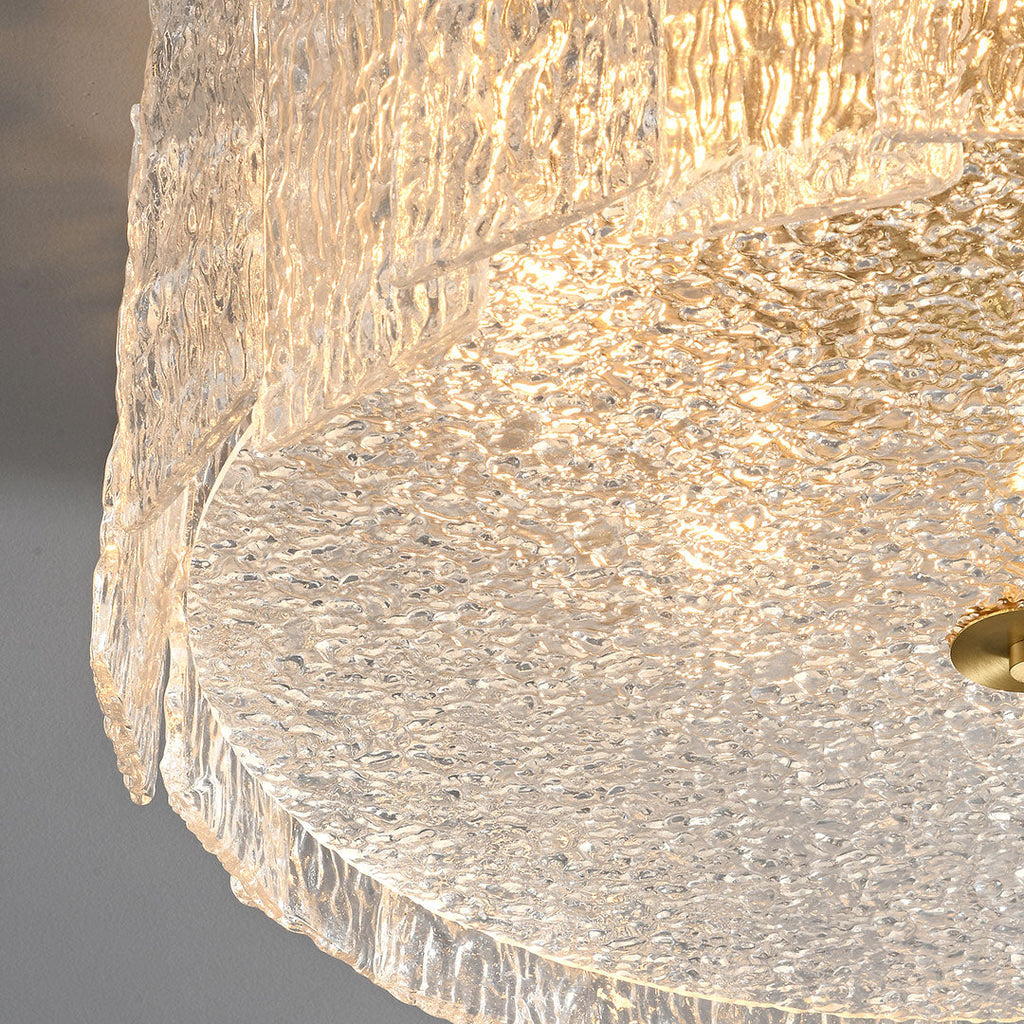 Luxury Copper Glass Flush Mount Ceiling Light
