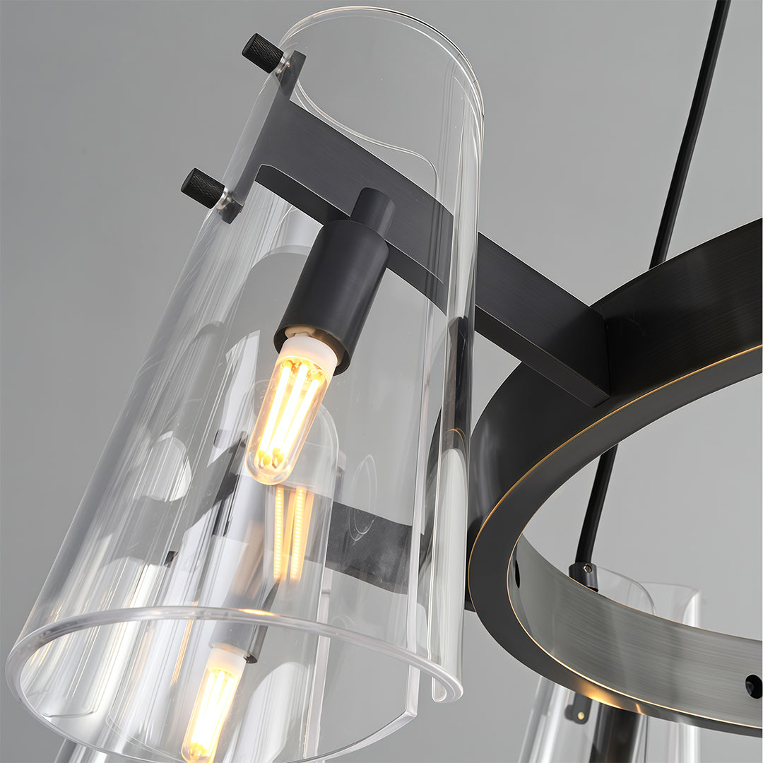 Modern Copper Chandelier - Elegant Ceiling Light Fixture