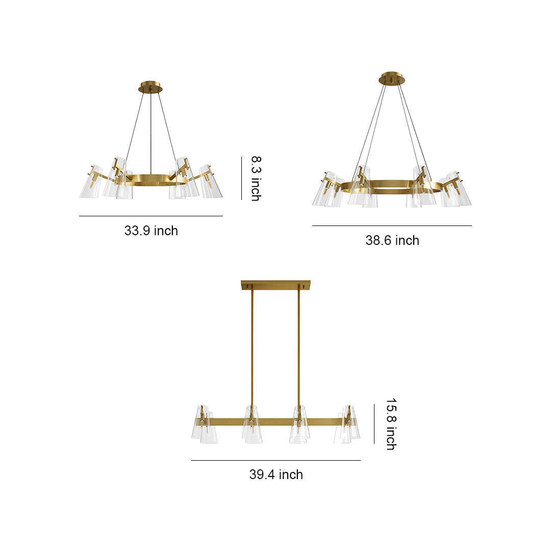 Modern Copper Chandelier - Elegant Ceiling Light Fixture